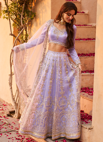 Periwinkle Embroidered Lehenga