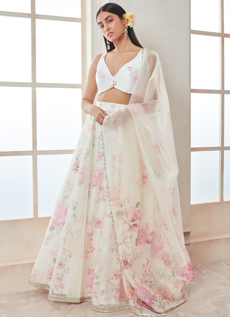 Buy online White And Pink Pure Rasal Net Lehenga from ethnic wear for Women  by The Ethnic Chic for ₹16039 at 0% off | 2024 Limeroad.com